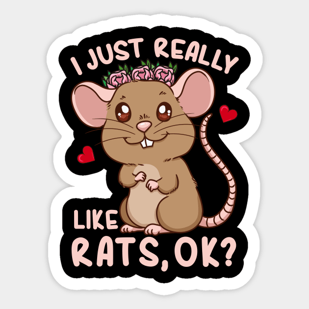 Rat Rodent Rat Lover Kawaii Sticker by CreativeGiftShop